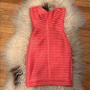 BCBG coral dress